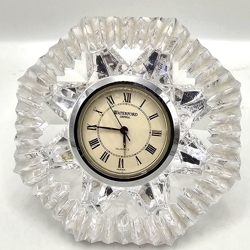 Signed O'leary Waterford Clock Paperweight